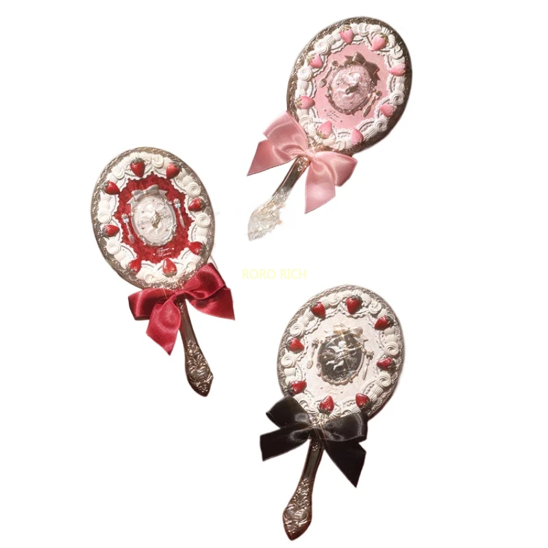 Flower Knows – miroir à main cupidon aux fraises, miroirs de maquillage, miroir Vintage