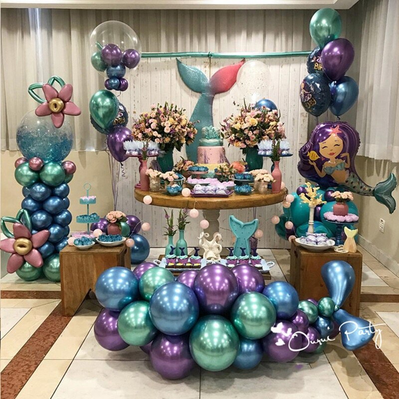 50 stuks metallic gekleurde chromen ballonnen 12 inch doorzichtige pastel ballon verjaardagsfeest bruiloft decoratie ballon - diverse