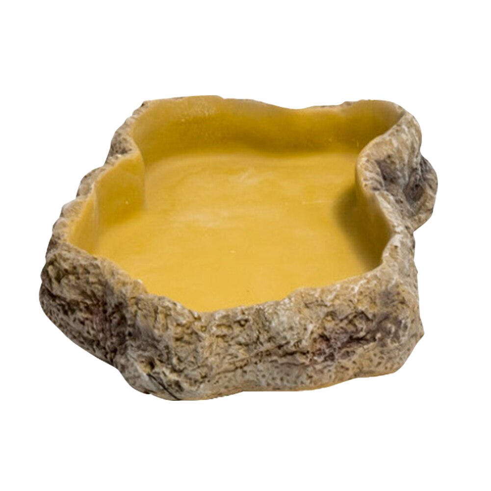 Turtle Feeder Resin Landscape Feeding Bowl Simulation Reptile Food Dish Ornament Snake Tortoise Gecko Lizard Water Amphibian