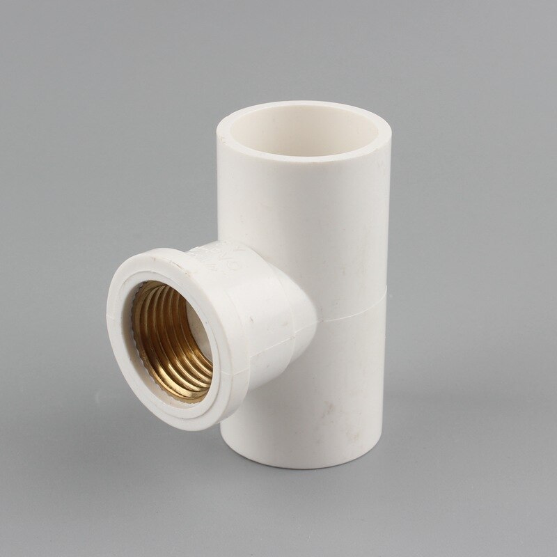 20 25 32mm PVC Water Supply Pipe Copper Female Thread 3 way Quick Connectors 1/2 3/4 1 inch Reducing Connectors Garden Fittings