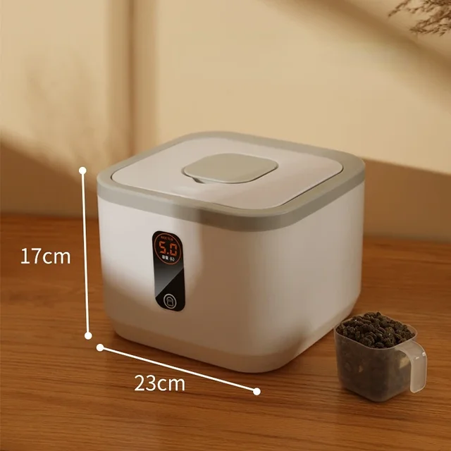 Aufbewahrungsbehälter für Hundefutter, Eimer für trockene Katzenfutter, Hundefutterbox mit Deckel, insektensicher, feuchtigkeitsbeständig, versiegelte Reisbox mit Getreide: Black