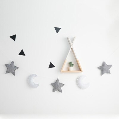 5 pièces étoiles tente corde suspendue chambre lit décoration pendentif nordique mur enfants chambre photographie jouet enfants noël accolade: Blanc gris