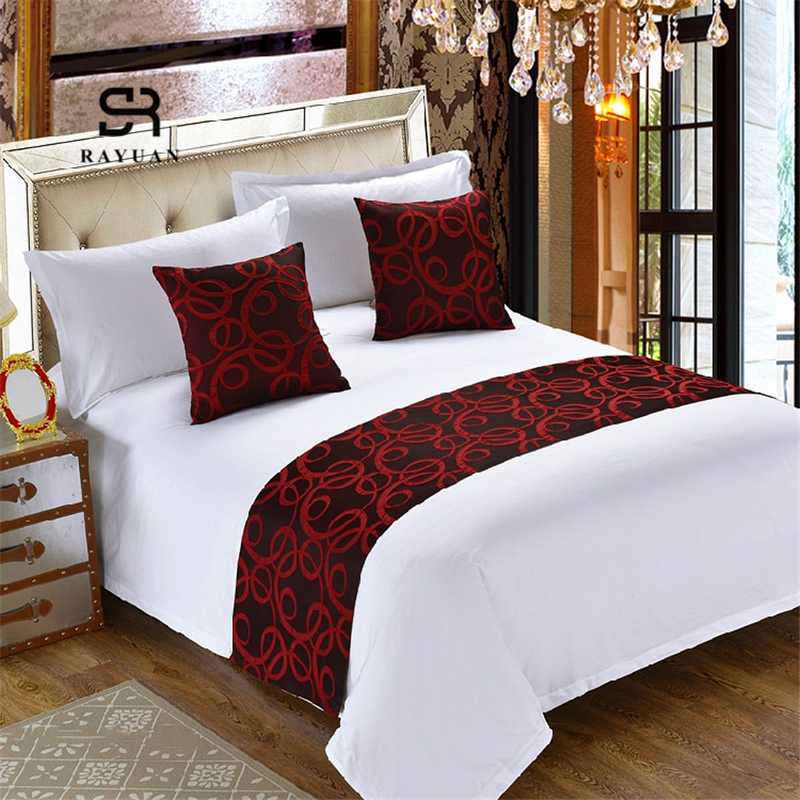 Rayuan moderne polyester hotel sengetæppe dobbelt lag seng runner kaste sengetøj beskytter enkelt dronning konge seng hale håndklæde