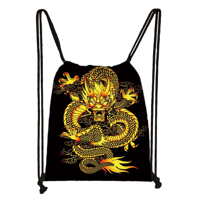 Gothic Asian Dragon Rucksack Frauen Harajuku Stil Kordelzug Taschen Punk Mädchen Rucksack Punk Schulter Tasche für Reise Bookbag: SKDLONG46