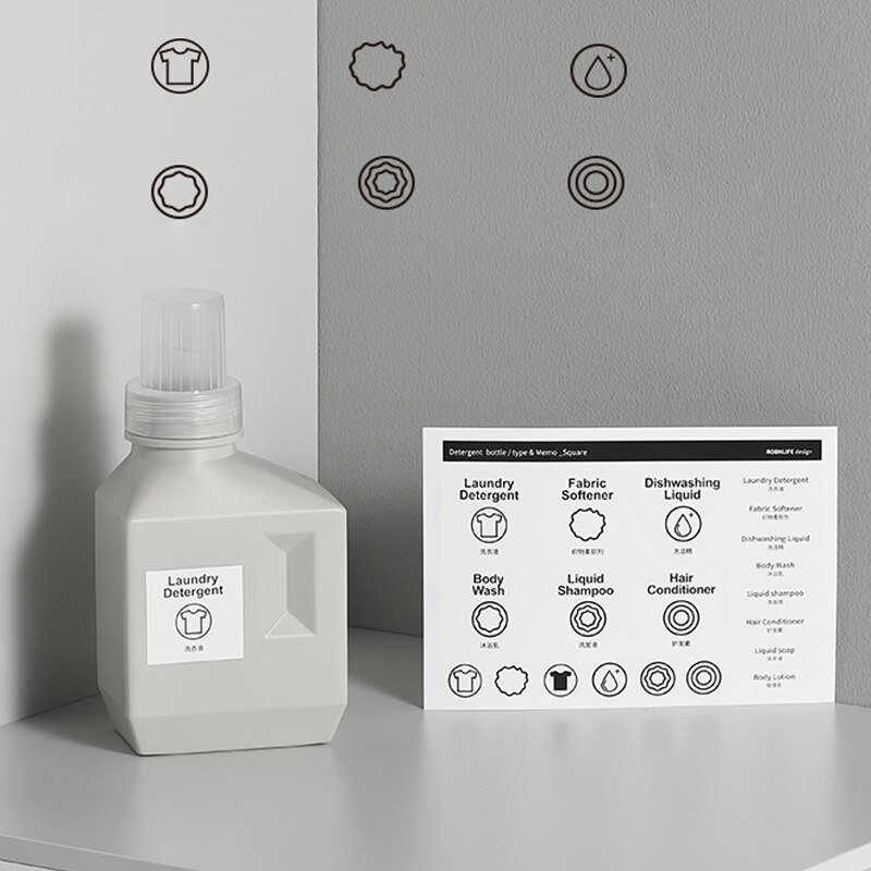 Nordic Zeep Fles Label Sticker Set Badkamer Shampoo Lotion Dispenser Labels Waterdichte Zelfklevende Identificatie Sticker
