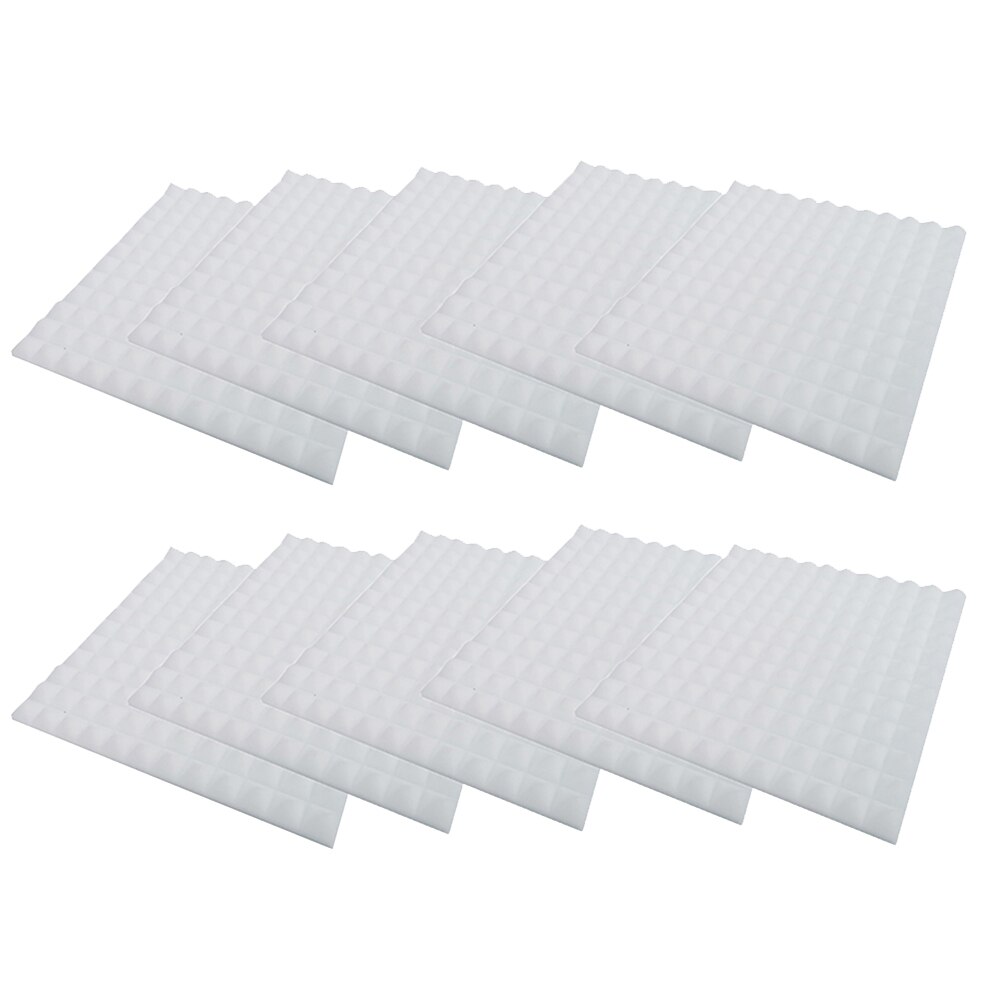 10pcs 30 x 30 x 2.5cm sound insulation foam recording studio / / KTV sound absorption processing board H99F: White
