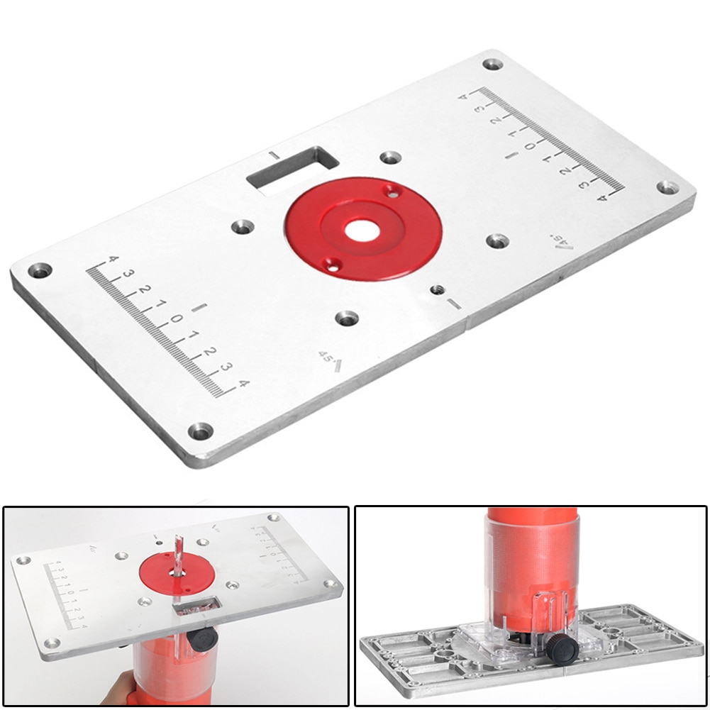 Multifunction Aluminum Router Table Insert Plate Woodworking Slotting Wood Milling Guide Trimming Machine Flip Plate