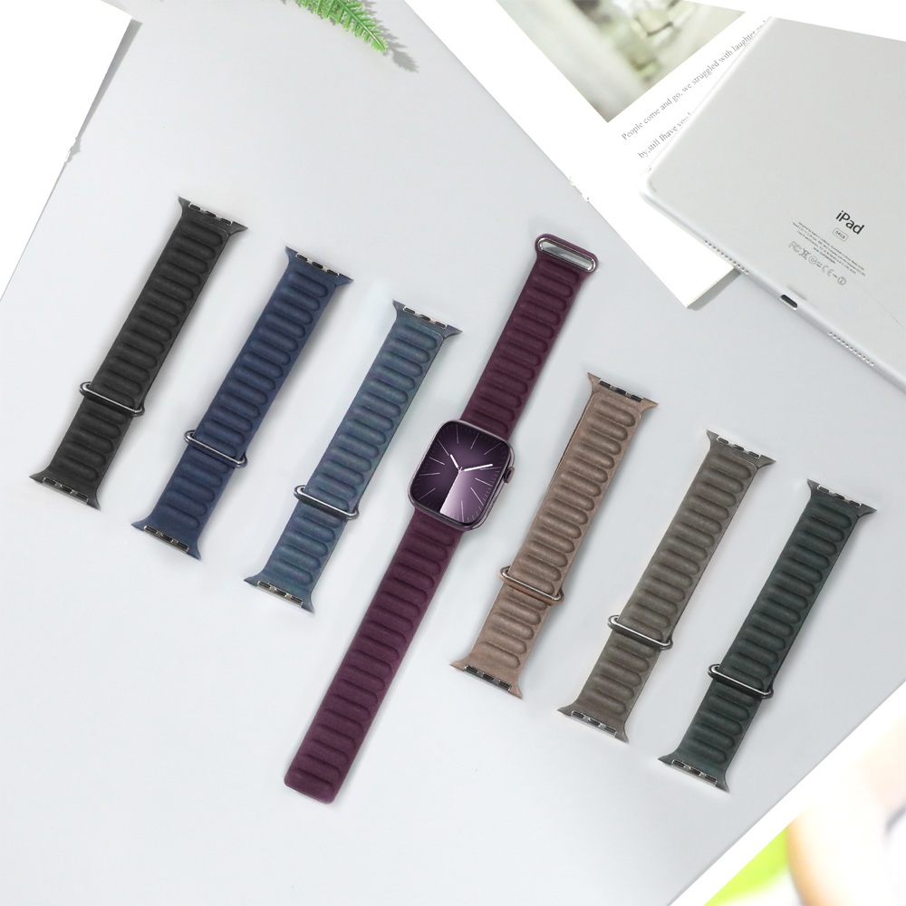 Länkarmband för apple watch-band 49mm 45mm 44mm 42mm 41mm 40mm finvävd magnetisk ögla iwatch-serie 9 8 se 6 5 7 ultra-armband