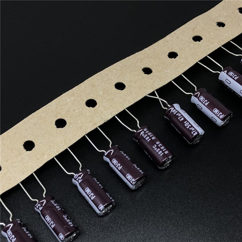 100 stuks 47uf 50v nichicon pj-serie 6 x 15mm 50 v 47uf lage impedantie aluminium elektrolytische condensator met lange levensduur
