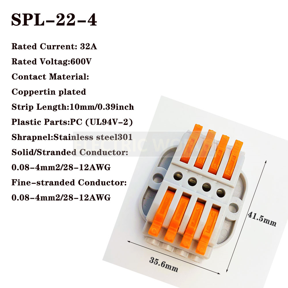 Wire Connectors 2-12 pin screw fixing push-in Quick Docking Cable Universal compact Electrical Wiring Terminal Block Connector: Lavender