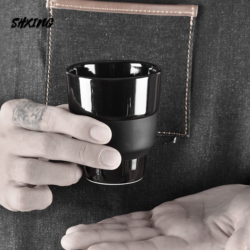 Classic Coffee Porcelain Espresso Cup Set Black Ceramic Coffee Cup milk jug Cappuccino Cup Italian Espresso Cup American Cup