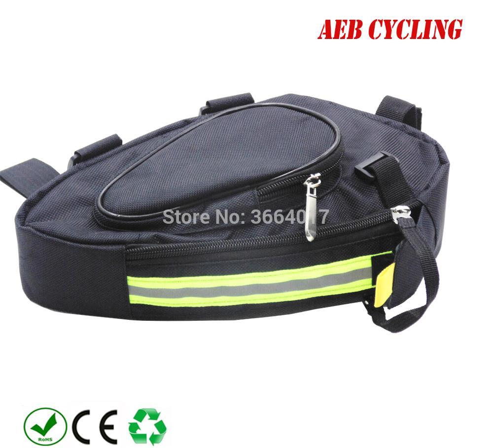 small trianle storage bag seat tube bag for 36V 48V small triangle Li-ion battery with belt for folding bike