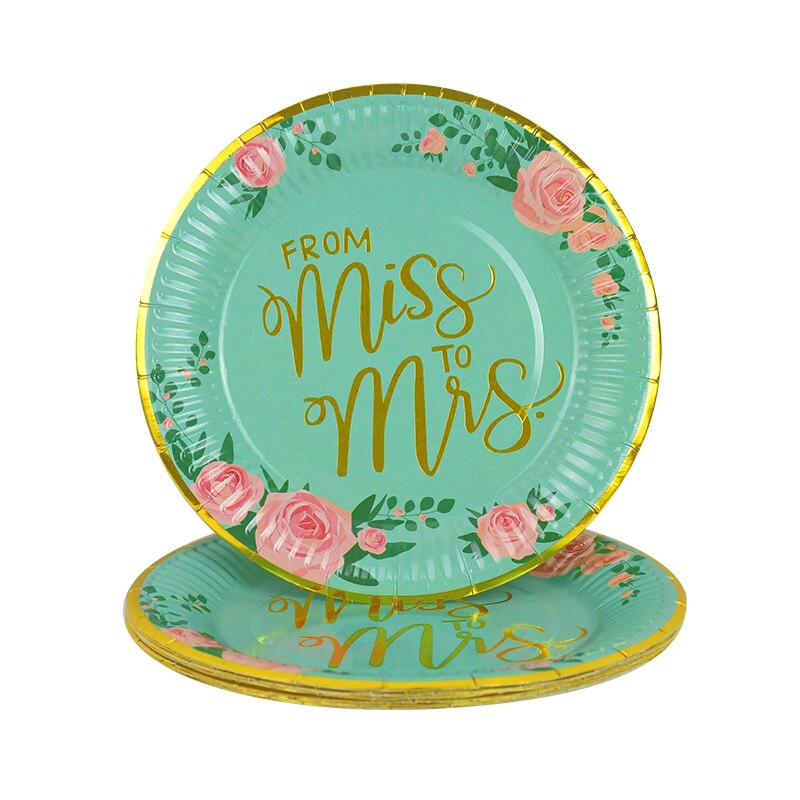 Vajilla desechable de colores, plato de papel para suministros de feliz cumpleaños de boda, bandeja para pastel de Baby Shower, plato desechable, 10 Uds.: B16-10Pcs