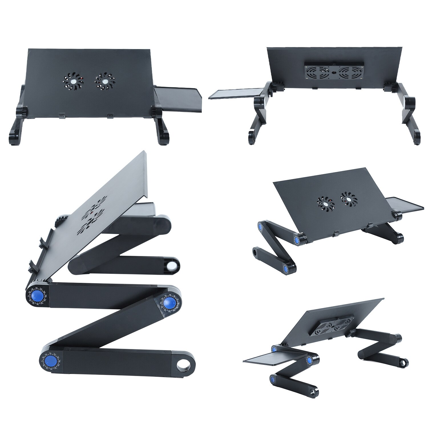 Adjustable Aluminum Laptop Stand Lap Desk Portable TV Bed Lap Desk Tray PC Table Stand Notebook Table Desk Stand with Mouse Pad