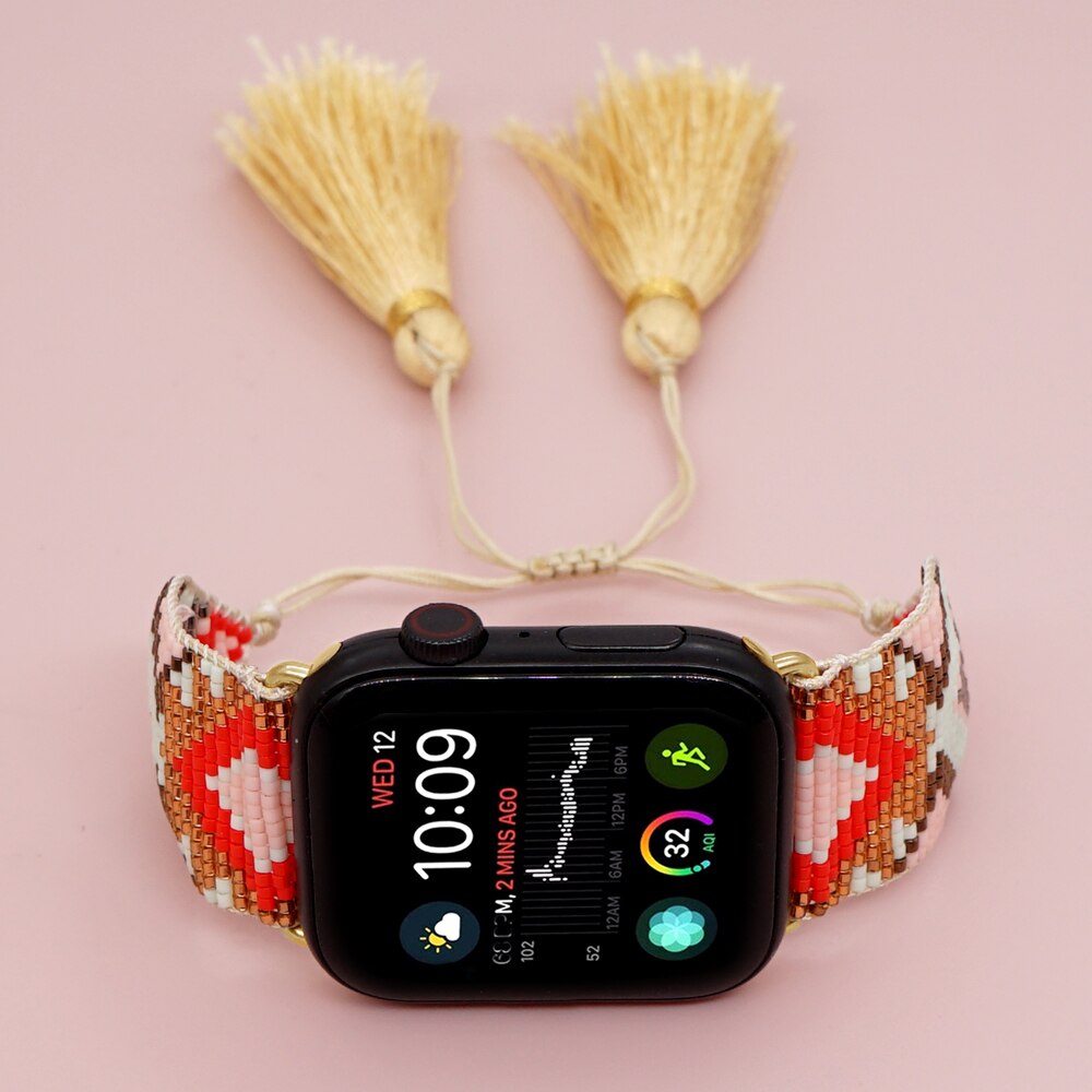 Go2Boho cinturino per orologio da donna Miyuki Seed Bead Jewelry cinturino intrecciato fatto a mano cinturino per Apple Huawei Sumsung Smart Watch
