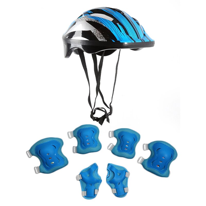 7Pcs/Set Kids Boy Girl Safety Helmet Knee Elbow Pad Sets Children Cycling Skate Bicycle Helmet Protection Safety Guard: LB