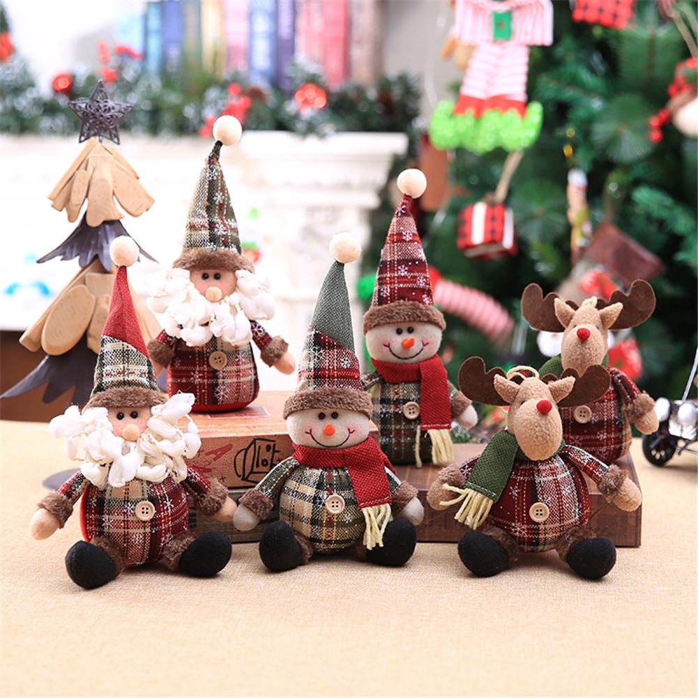 Søde santa snemand hjorteformede dukketræ hængende ornamentxmas hjem vedhæng ornamenter festartikler