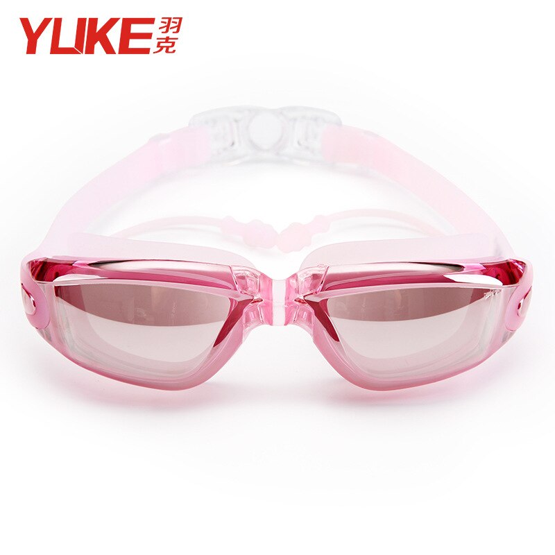 YUKE Swimming Goggles Earplug Adult Silicone Swim Cap Pool Glasses anti fog Adult Optical Waterproof Eyewear