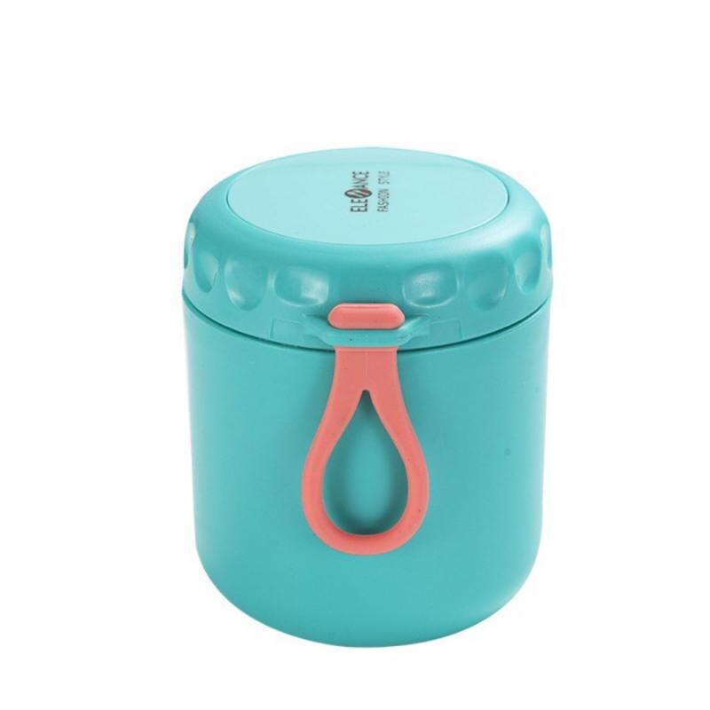 1Pcs 304 Roestvrij Staal Voedsel Thermische Jar Geïsoleerde Soep Thermos Containers Rvs Lunchbox Drinkbeker Lunchbox: green