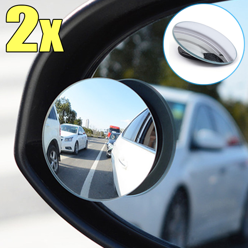 Espejo retrovisor para coche, espejo auxiliar para punto ciego, Ultra claro, ángulo grande ajustable de 360 grados, espejos sin bordes inversos para coche: Plata