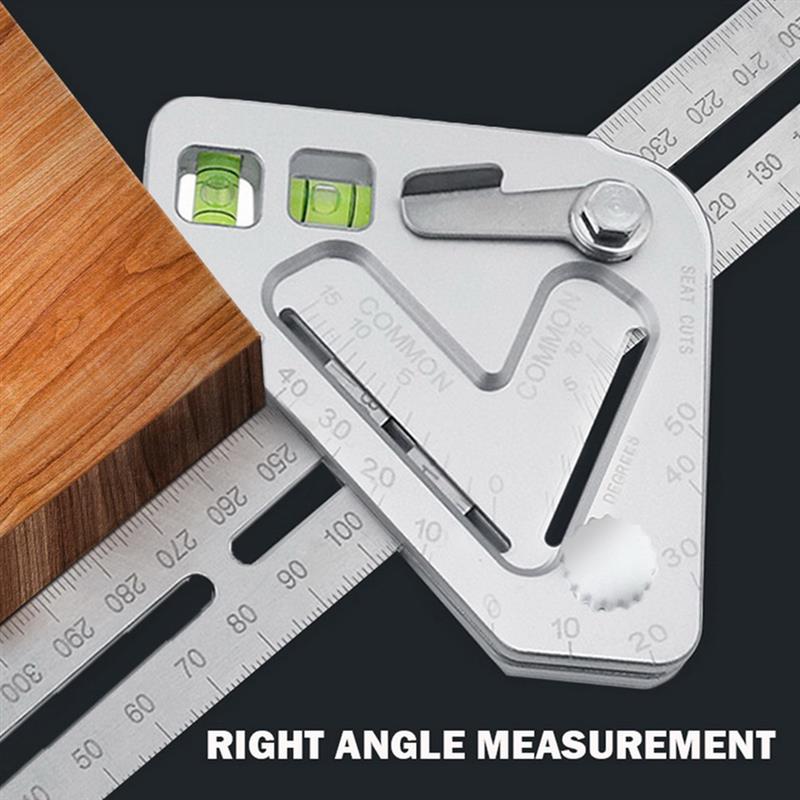 Stainless Steel Woodworking Triangle Ruler Angle Protractor Square Measuring Ruler Miter For Framing Building Carpenter Tools