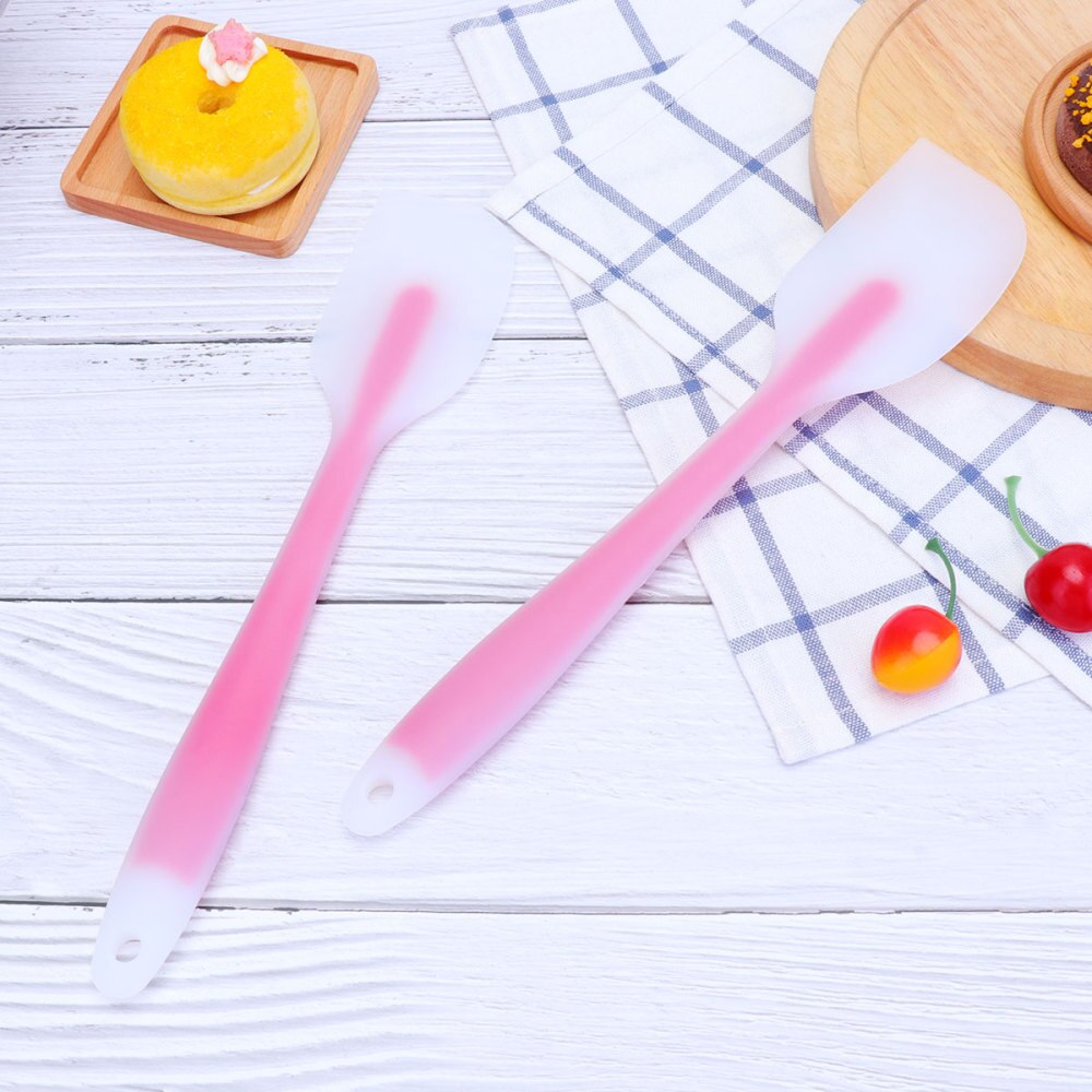 2pcs Silicone Cream Scraper Large Size Silicone Scraper Translucent Cream Scraper Cake Spatula Baking Tools for Home Restaurant(