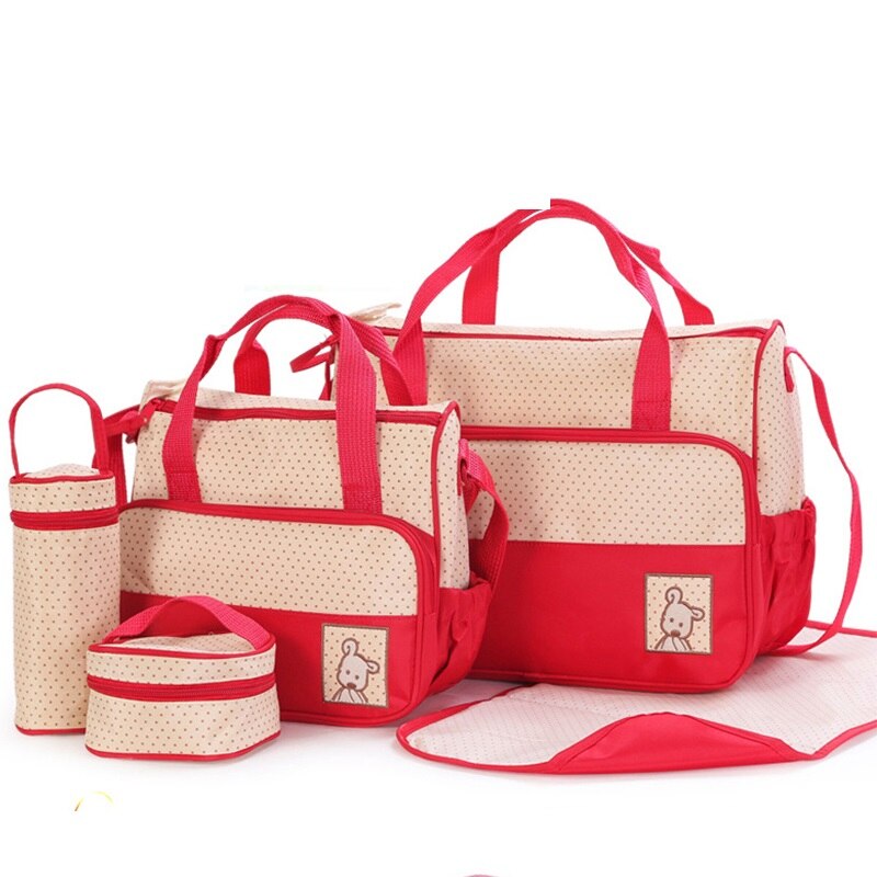 5 unids/set bolsa para pañales de cochecito mami bolsa de gran capacidad bolso de pañales cambiando Pad para el cuidado del bebé con 8 colores