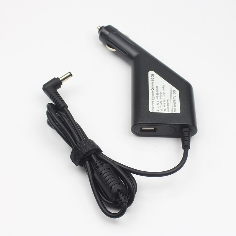 Yleinen 19v 4.74a 90w 5.5*2.5mm auto dc laturi asus lenovo toshiba fujitsu kannettavalle tietokoneelle 5 v 2a usb-portti puhelimen lataus