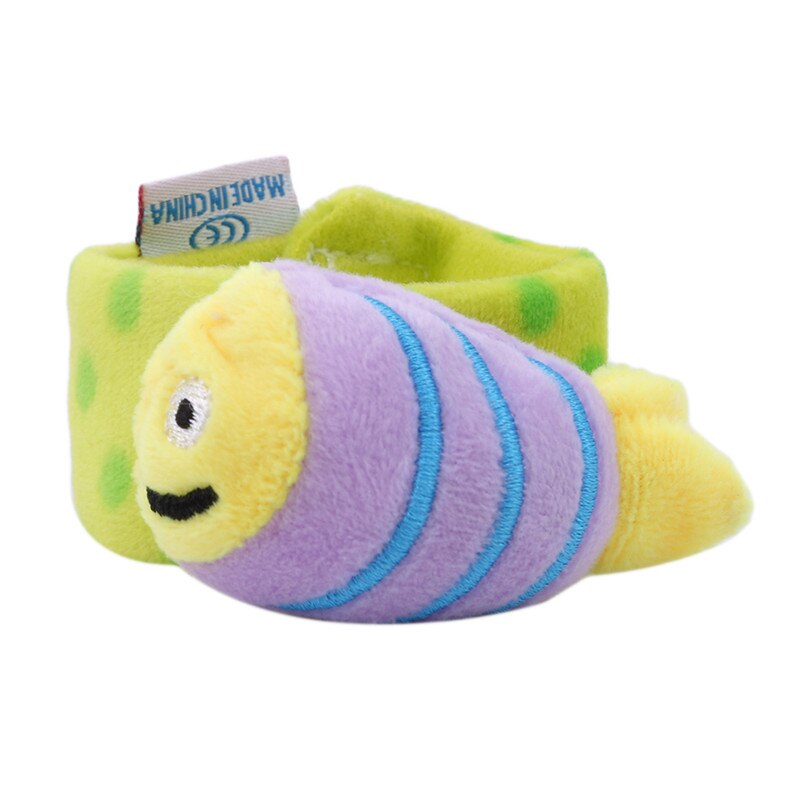 Leuke Cartoon Dier Vroeg Onderwijs Soft Hand Bell Rammelaars Kids Knuffels Baby Pols Rammelaar Speelgoed: Purple fish