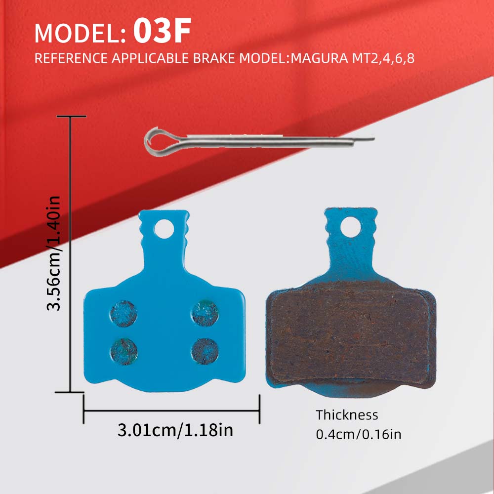 MOTSUV Fahrradbremsbeläge, verschleißfeste hydraulische Scheibenbremsbeläge, halbmetallischer Öl-Scheibenbremsblock für MTB, Rennrad, E-Fahrrad: Marine Blau