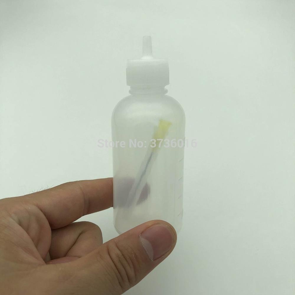 10 pcs 50 ml Transparante Rosin Plastic Vloeibare fles Voor Rosin Soldeer Flux Paste Dispenser nauwkeurig de flux voor reparatie