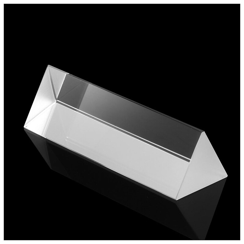 Optiskt glas trippel triangulärt prisma fysik undervisning ljusspektrum 10cm