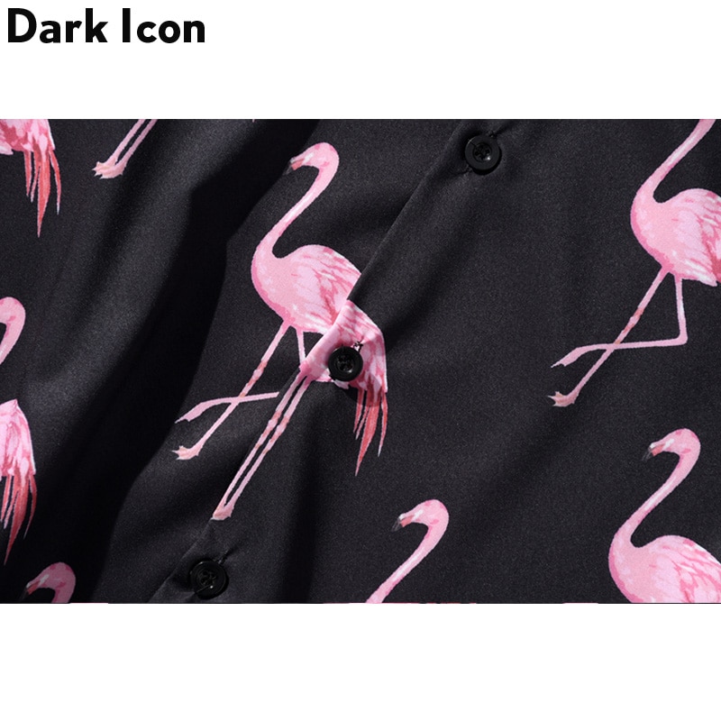 Mørk ikon krantrykt hawaii skjorte til menn sommer gate kortermede skjorter herre topper