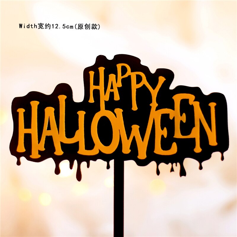 Akryyli onnellinen halloween savi lepakko haamu kurpitsa kakku päällystys temppu tai herkku juhlatarvikkeet jälkiruoan koristelu: 1pc jr254l