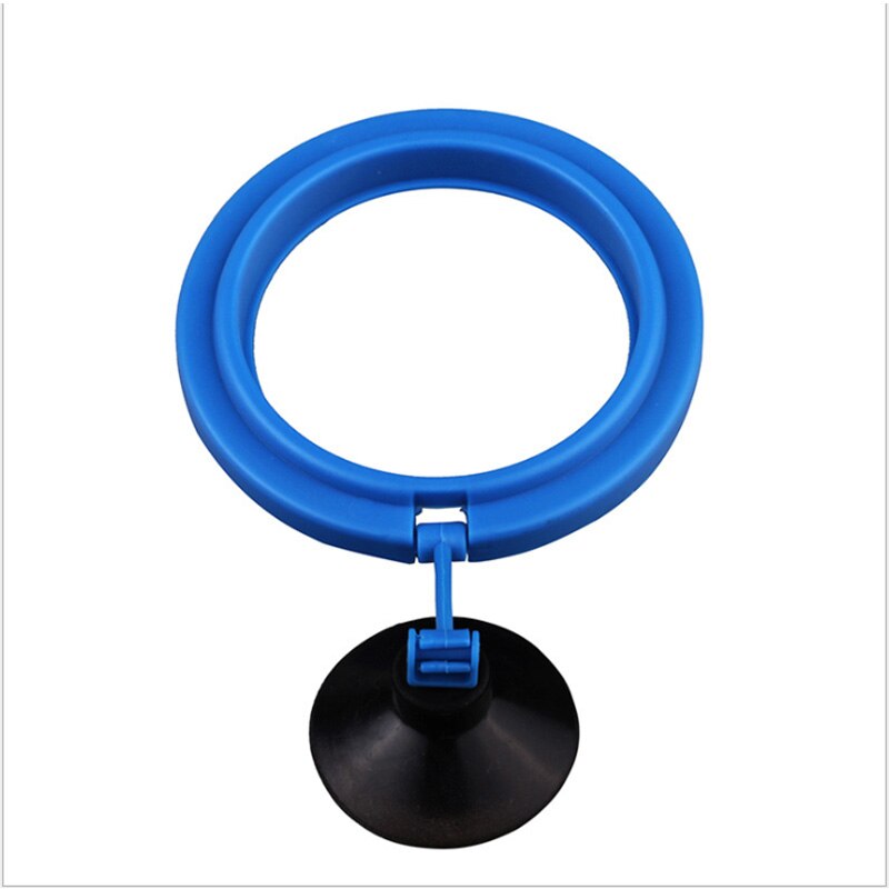 Aquarium Fütterung Ring Fischfutter Auftrieb Ring Schwimm Tablett Fisch Zubringer Platz/Kreis Mit Saugnapf Aquarium Zubehör: Blau C