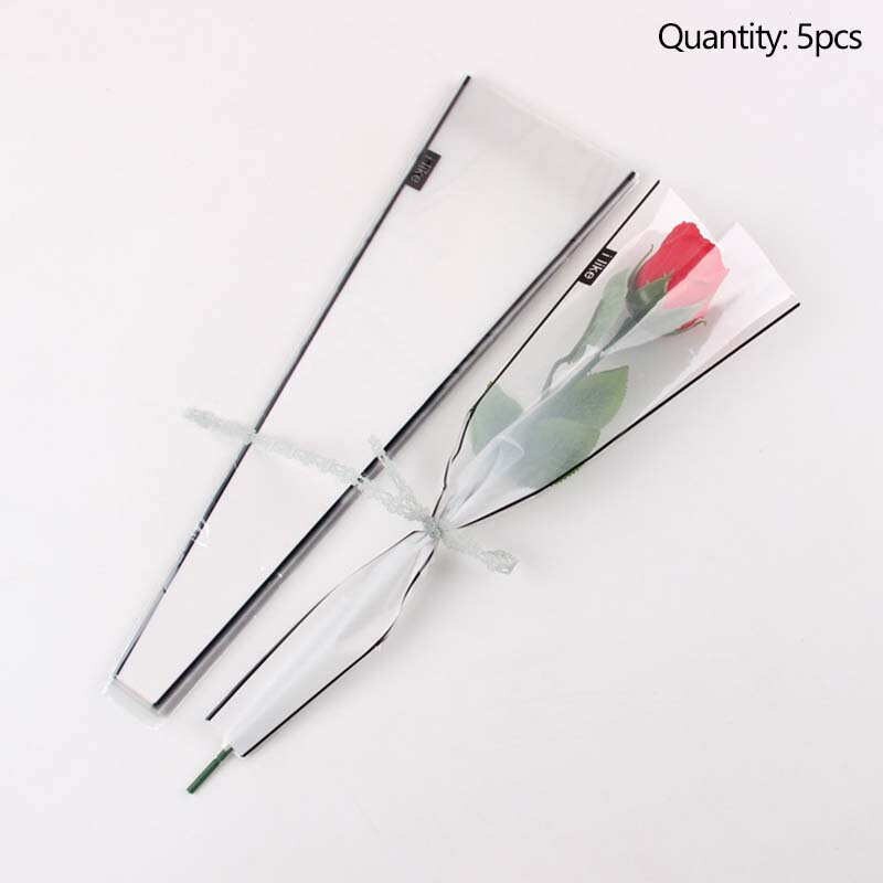 5 stk rose blomst innpakning plast papir enkelt blomster cellofan posere valentine & #39 ;s dag blomsterhandler pakking bryllup bukett rekvisita: 2