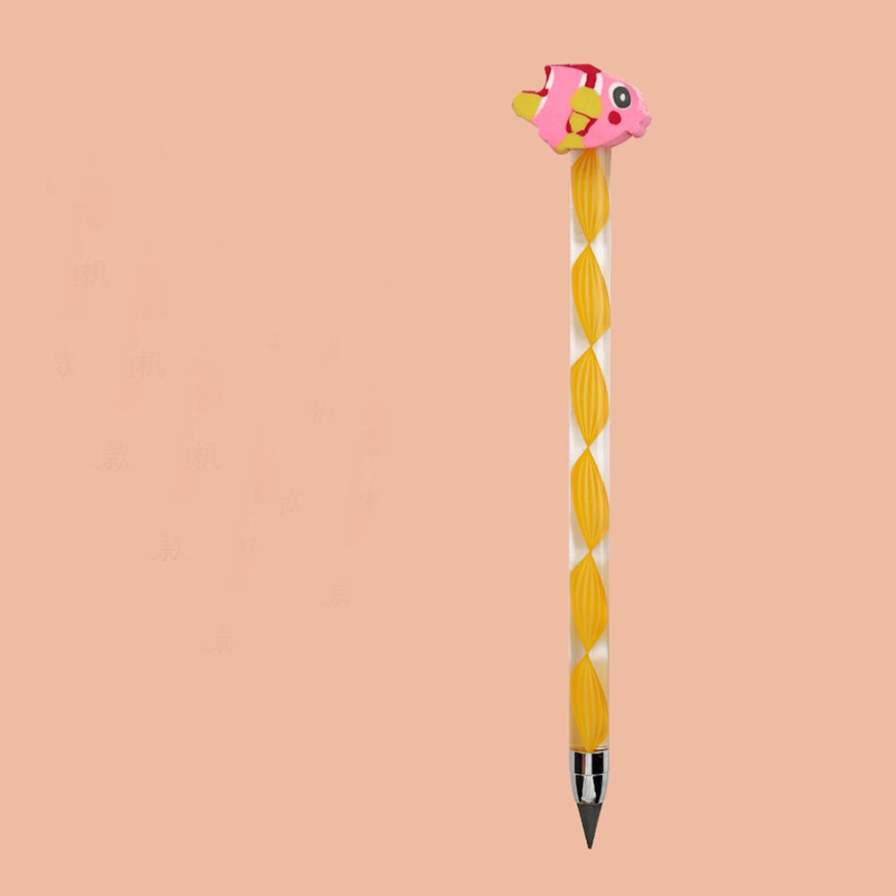1PC Everlasting Pencil Portable Everlasting Pen Reusable Erasable Replaceable Head Unlimited Writing Eternal Pencil Durable: yellow