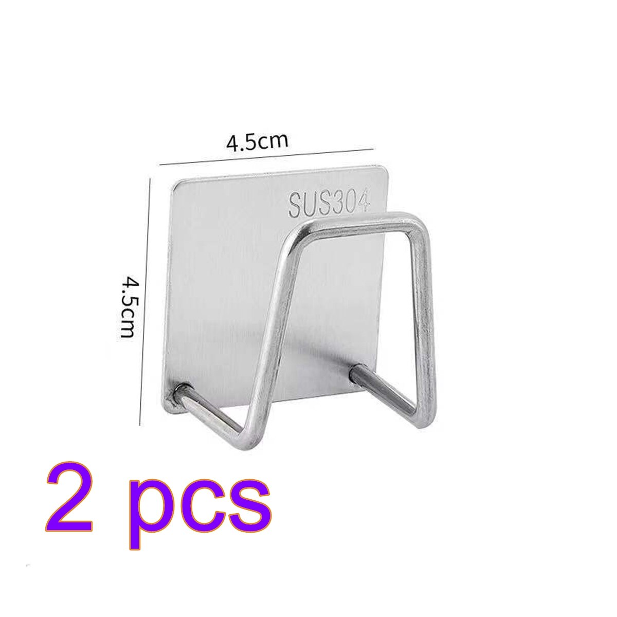 Égouttoir auto-adhésif en acier inoxydable, support pour éponge d'évier de cuisine, crochet mural de séchage, organisateur de rangement d'accessoires: 3 2pcs