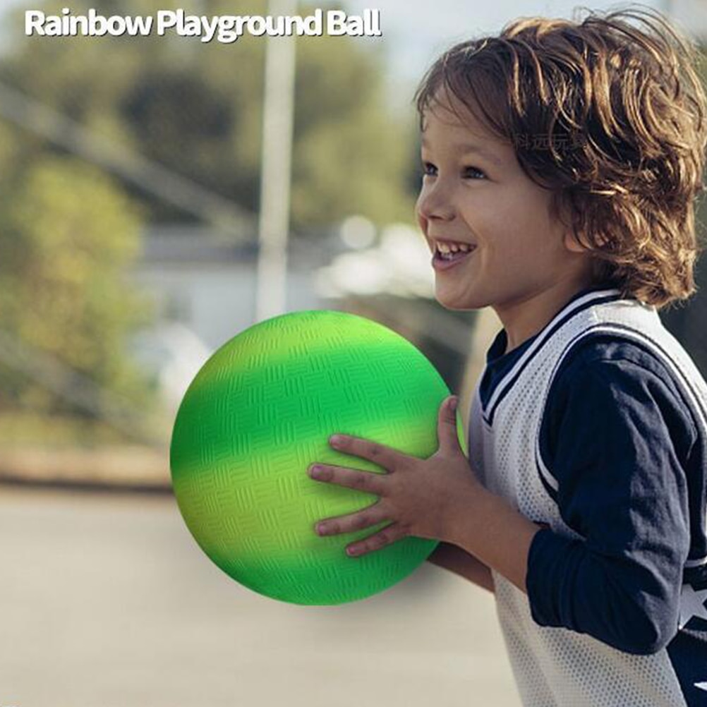 1PC 8.5 pouce antidérapant arc-en-ciel balle PVC sport jouer balle Kickball battement balle enfants jouet pour intérieur extérieur aire de jeux