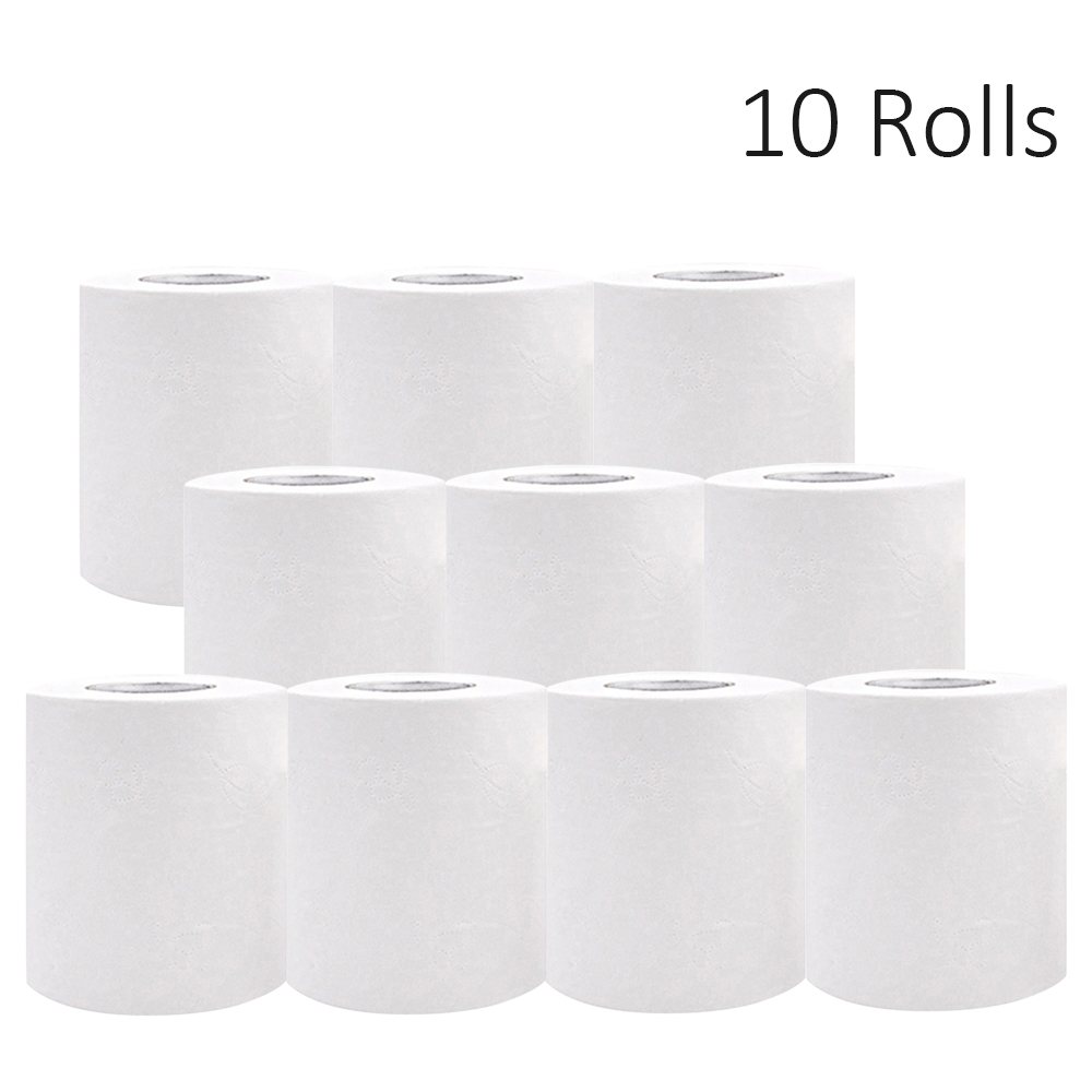 4/6/10Rolls Servet Tissue Zachte Toiletpapier 4-Layer Thicken Sterke Wateropname Voor Thuis badkamer Outdoor Houtpulp Papier: 10pcs