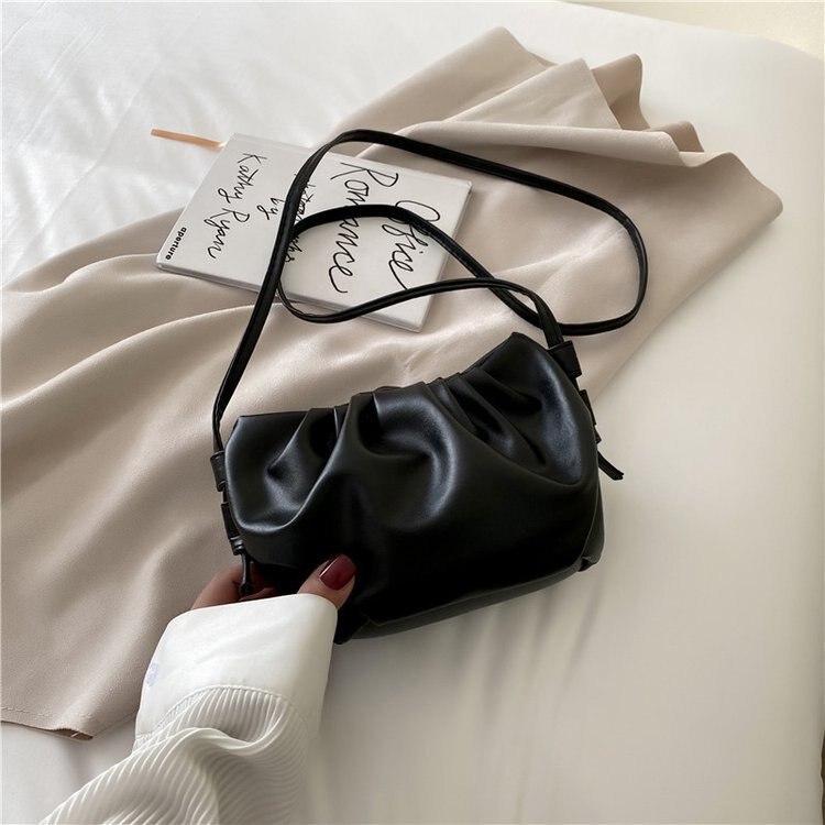 Torba damska torba w chmurze miękka skórzana torba pani pojedyncze ramię skośna torba na ramię torebka codzienne kopertówki torba: 2