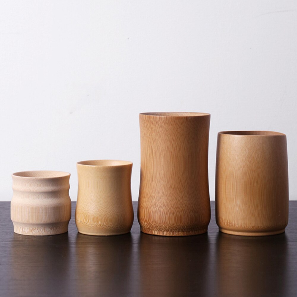 2PCS Bamboo Water Cup Multi-purpose Bamboo Cup Eco-friendly Bamboo Cup Thick Plain Bamboo Tube Carbonized Bamboo Mug