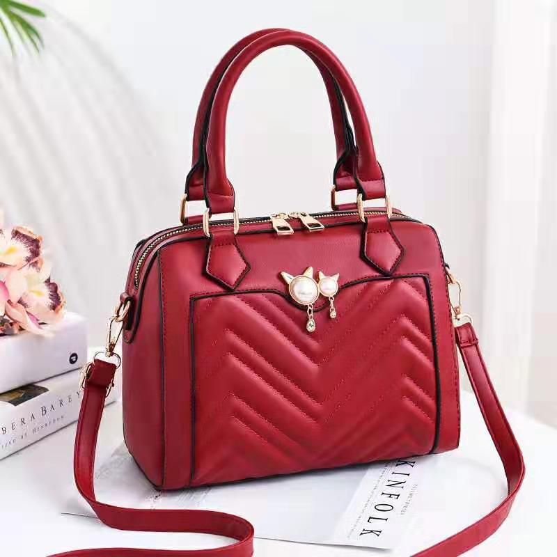 neue damen schulter tasche PU frauen tasche weiche leder solid farbe zipper handtasche high-end- messenger tasche: red