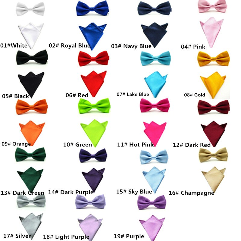 Modne czerwone akcesoria ślubne męskie muszki i kieszonkowe kwadratowe serwetki jednokolorowe muszka chusteczka zestaw JBtr0018a06