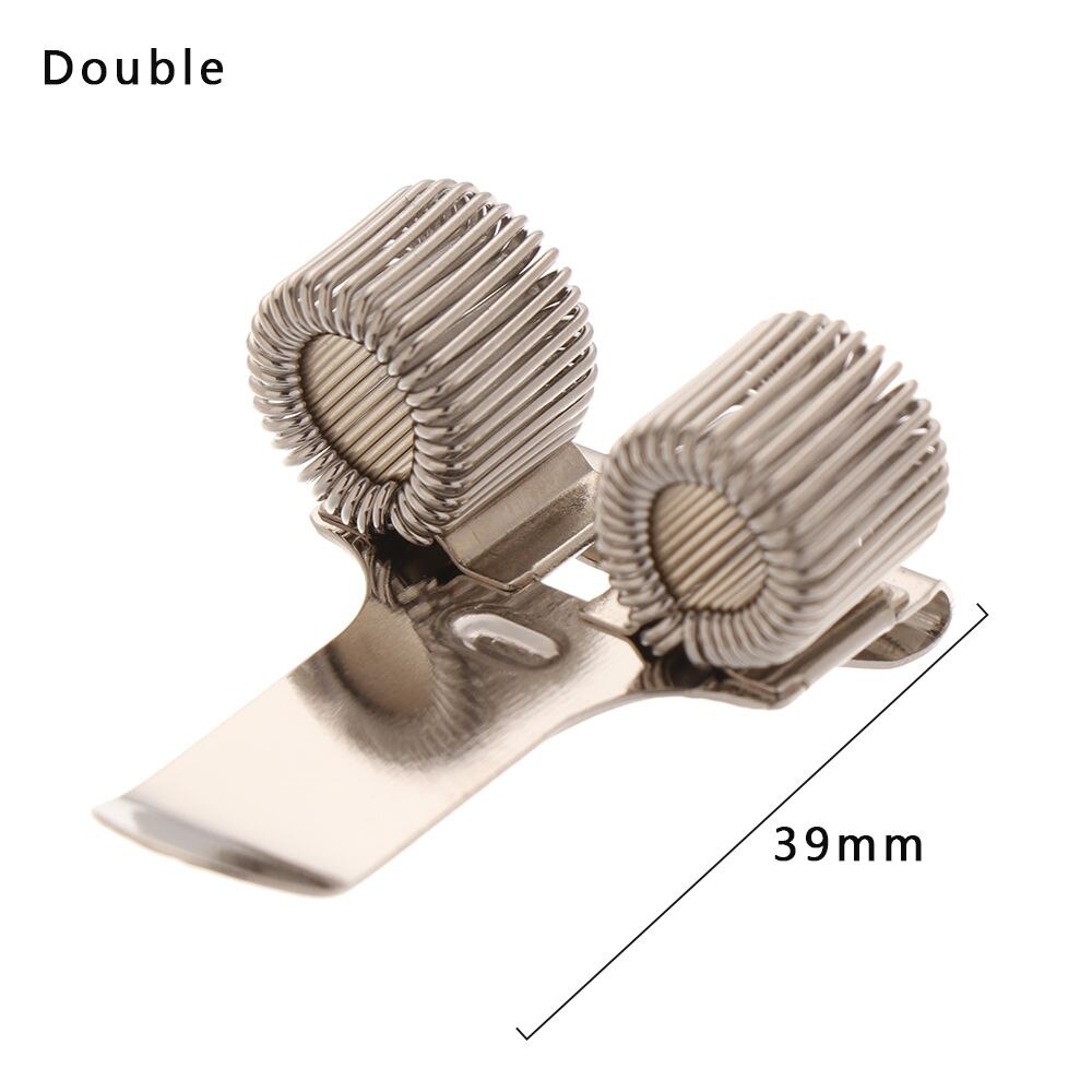 1Pc Single/Double/Triple Hole Metal Spring Pen Clip With Pocket Clip Doctors Nurse Uniform Pen Holders Office Writing Supplies: Double