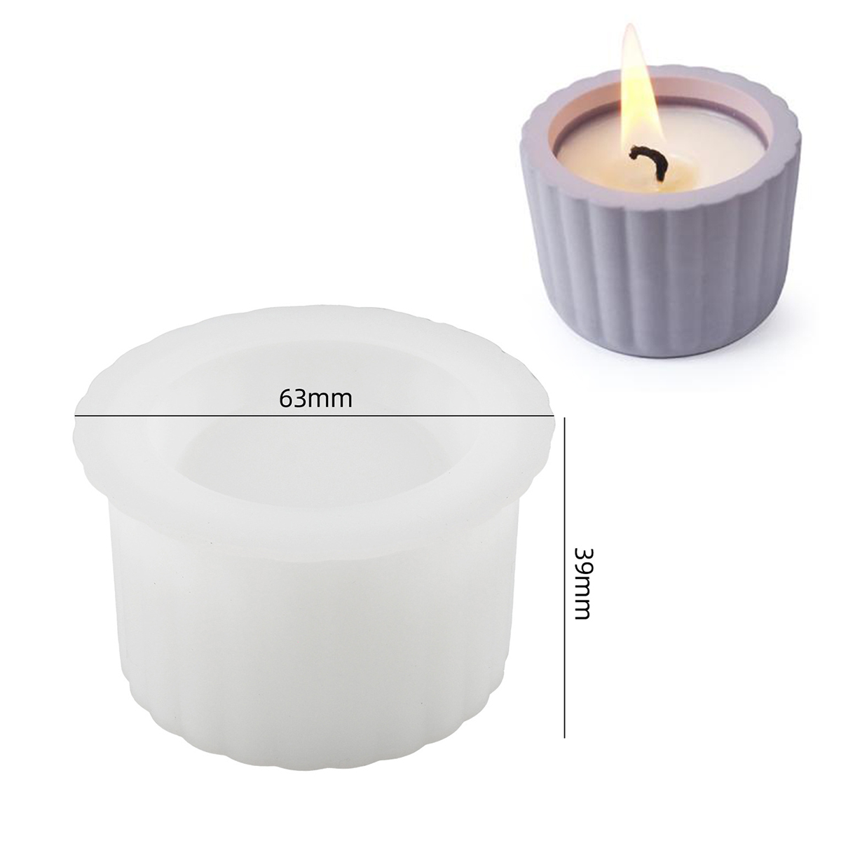 Tarro de vela ovalado de hormigón, molde de silicona DIY con forma de barco, artesanía, fabricación de tarros, caja de almacenamiento de cemento y yeso, moldes de fundición para decoración del hogar: Amarillo claro