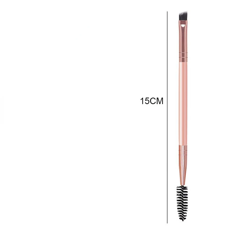 1 stks tweekoppige wenkbrauwborstel spiraal diagonale hoek make-upborstel houten handvat mee te nemen mooie make-up tools schoonheid