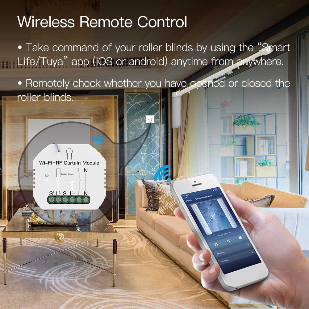 Intelligent WiFi Curtain Switch Module APP Remote Control Voice Control Curtain Smart Switch Module for Alexa Google Assistant
