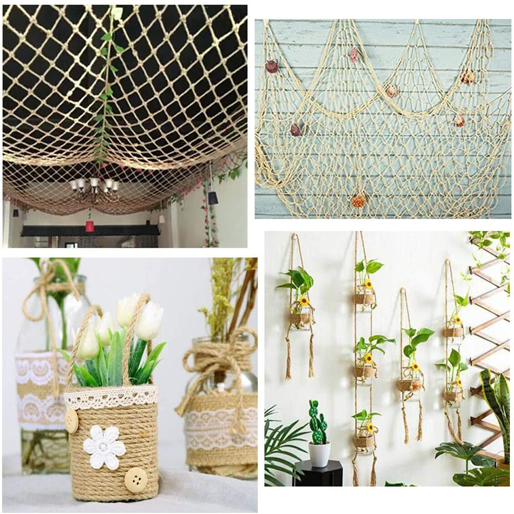 1-10mm naturlig jutegarn vintage jute reb snor snor garn jute til gør-det-selv håndværk indpakning havearbejde bryllupsindretning 2-100m