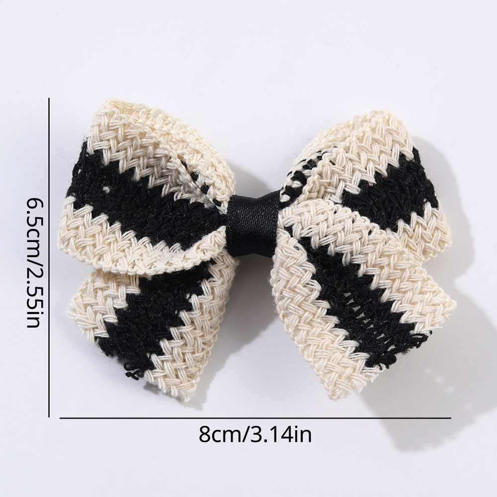 Pinza para el pelo con lazo de punto para niña, pasadores de horquilla con lazo clásico en blanco y negro, 2 piezas, accesorios para el cabello